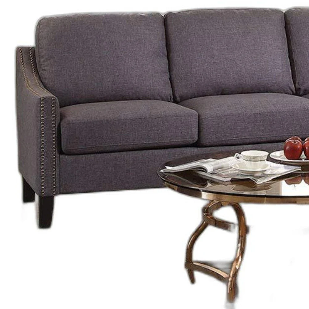 Gray Linen Sofa By Homeroots - Image 3