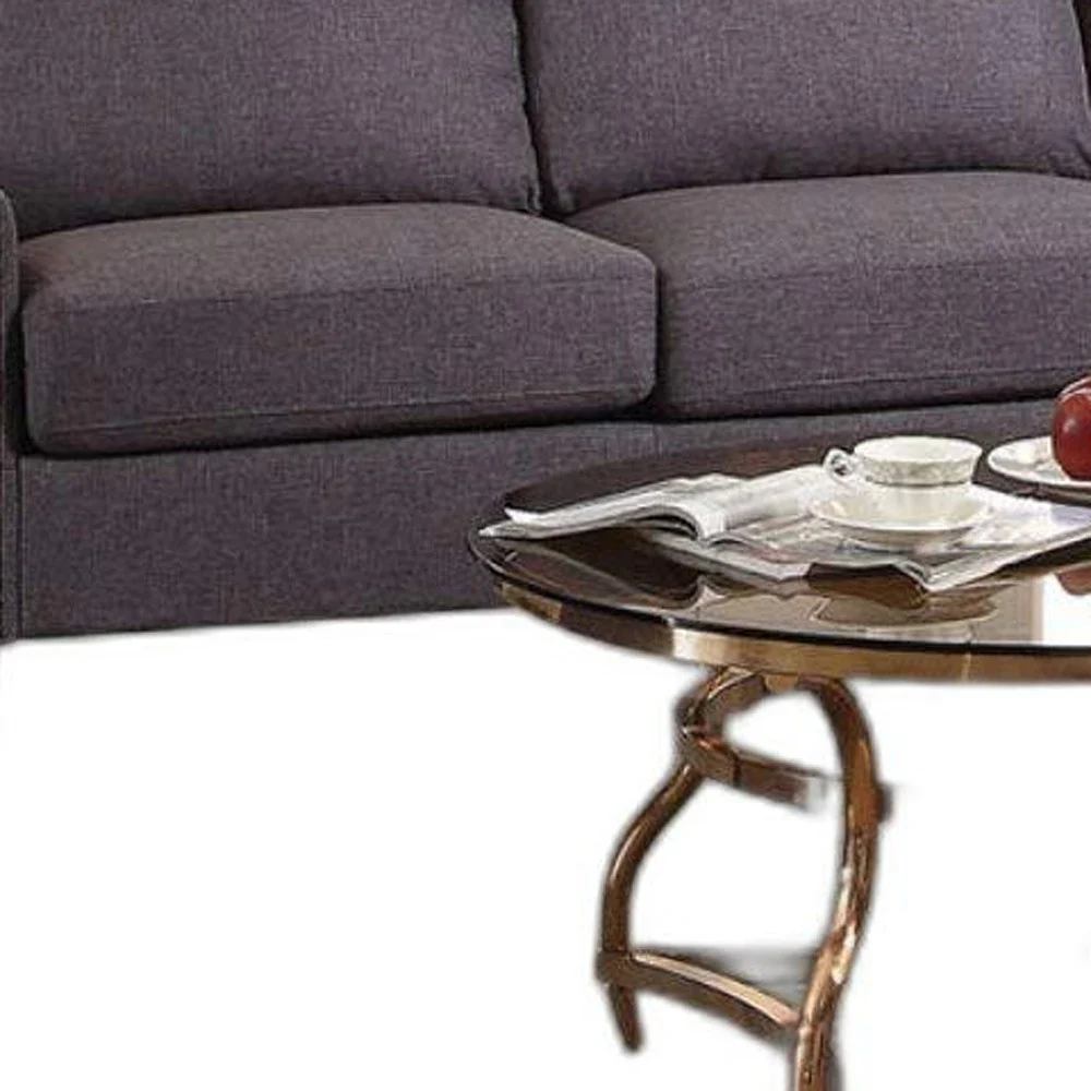 Gray Linen Sofa By Homeroots - Image 4