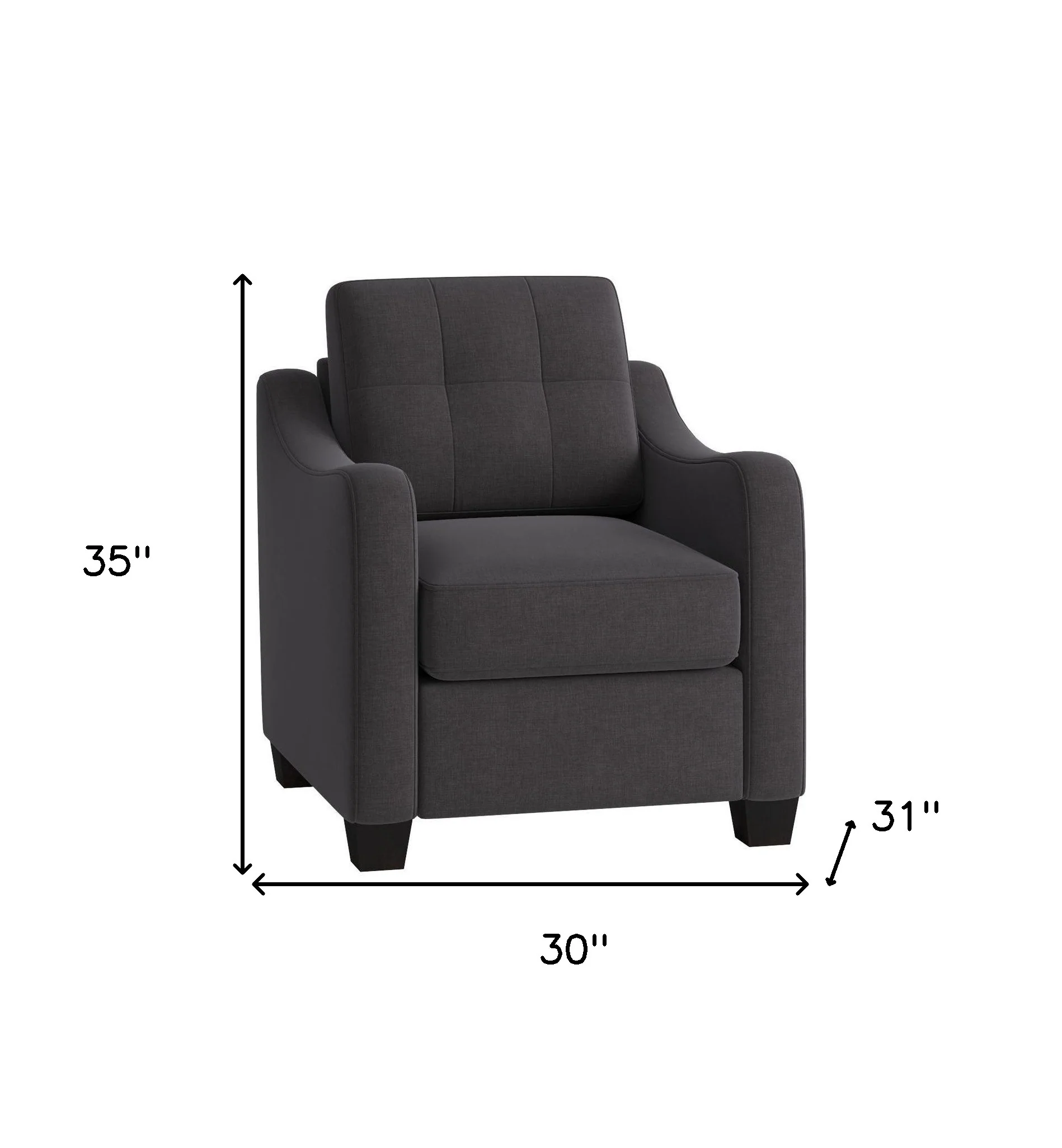 Gray Linen Upholstery Chair By Homeroots - Image 3
