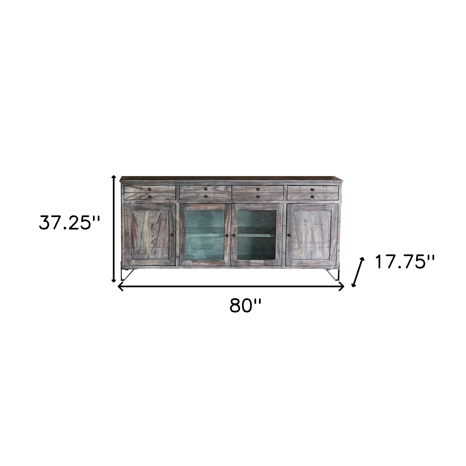 Gray Mango Solid Wood Enclosed Storage Distressed TV Stand By Homeroots - Image 2