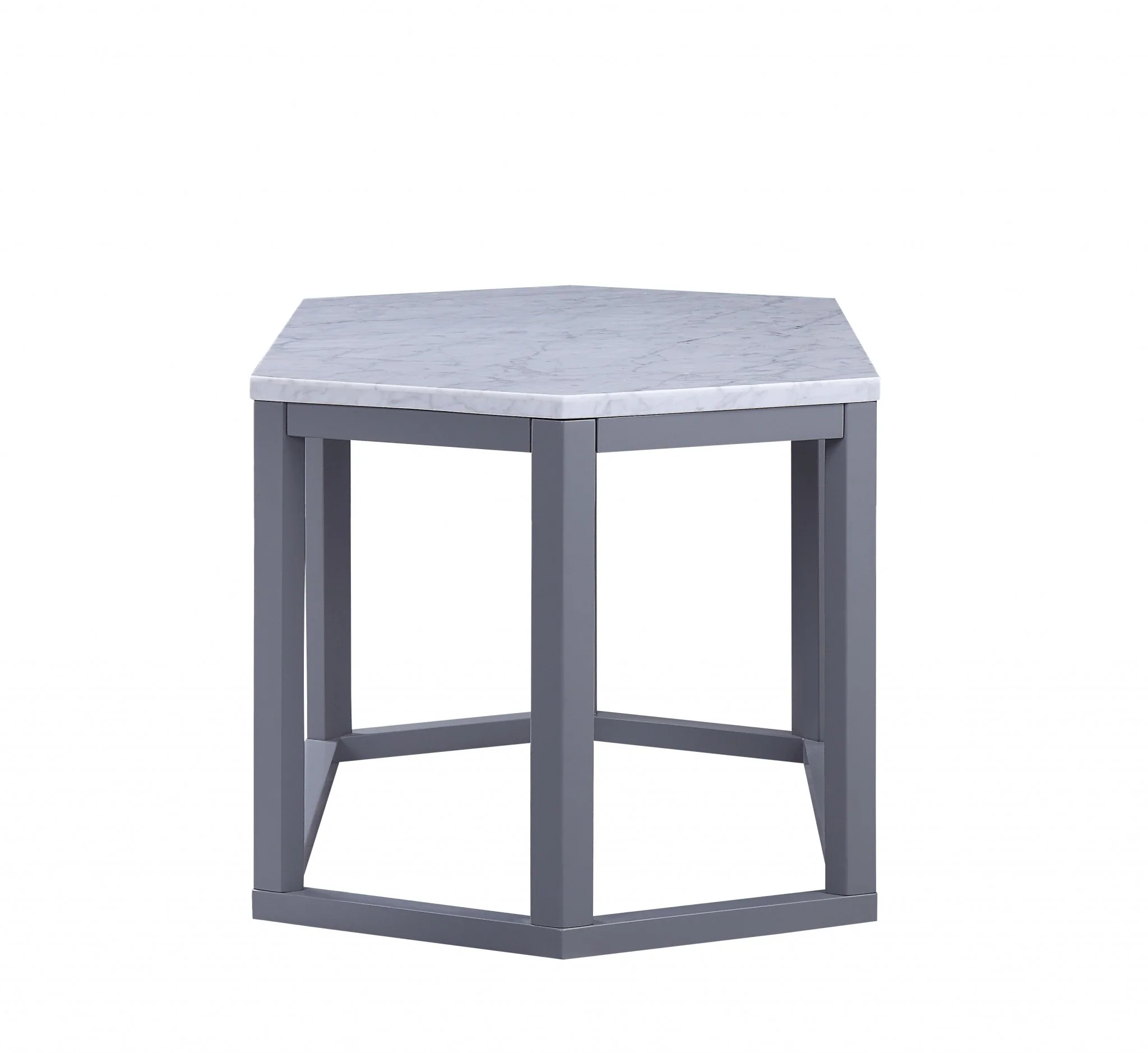 Gray Marble Wood Coffee Table By Homeroots - Image 2