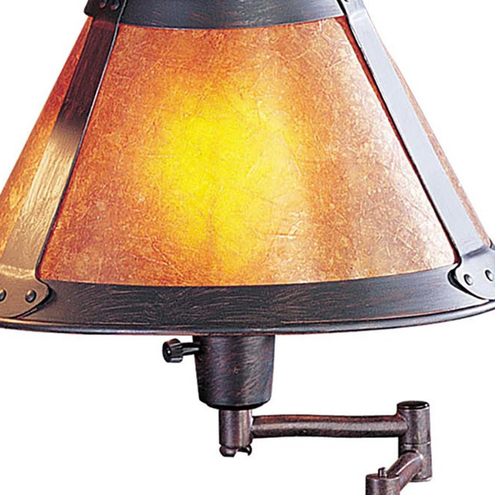 Gray Metal Candlestick Table Lamp With Amber Empire Shade By Homeroots - Image 5