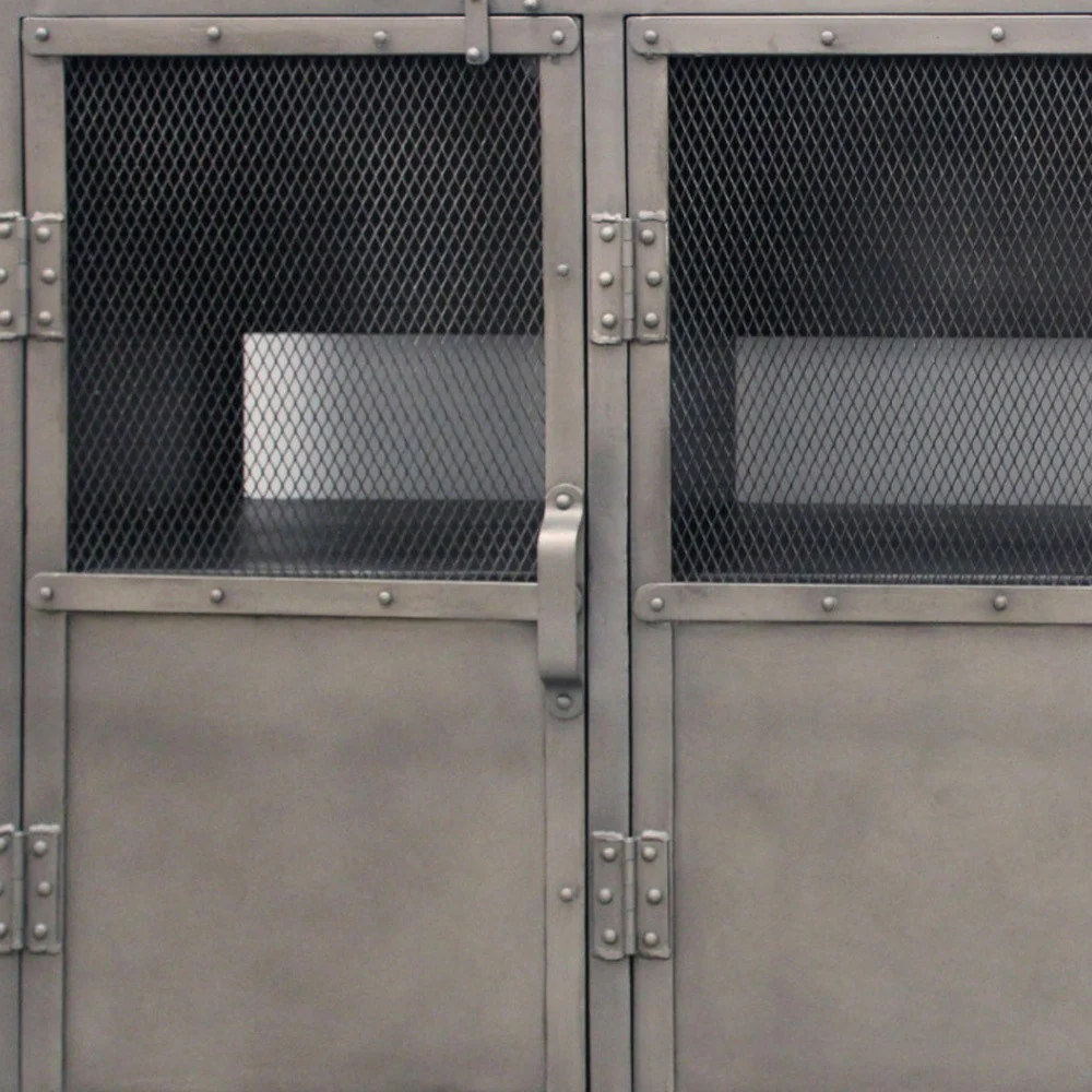 Gray Metal Enclosed Storage TV Stand By Homeroots - Image 7
