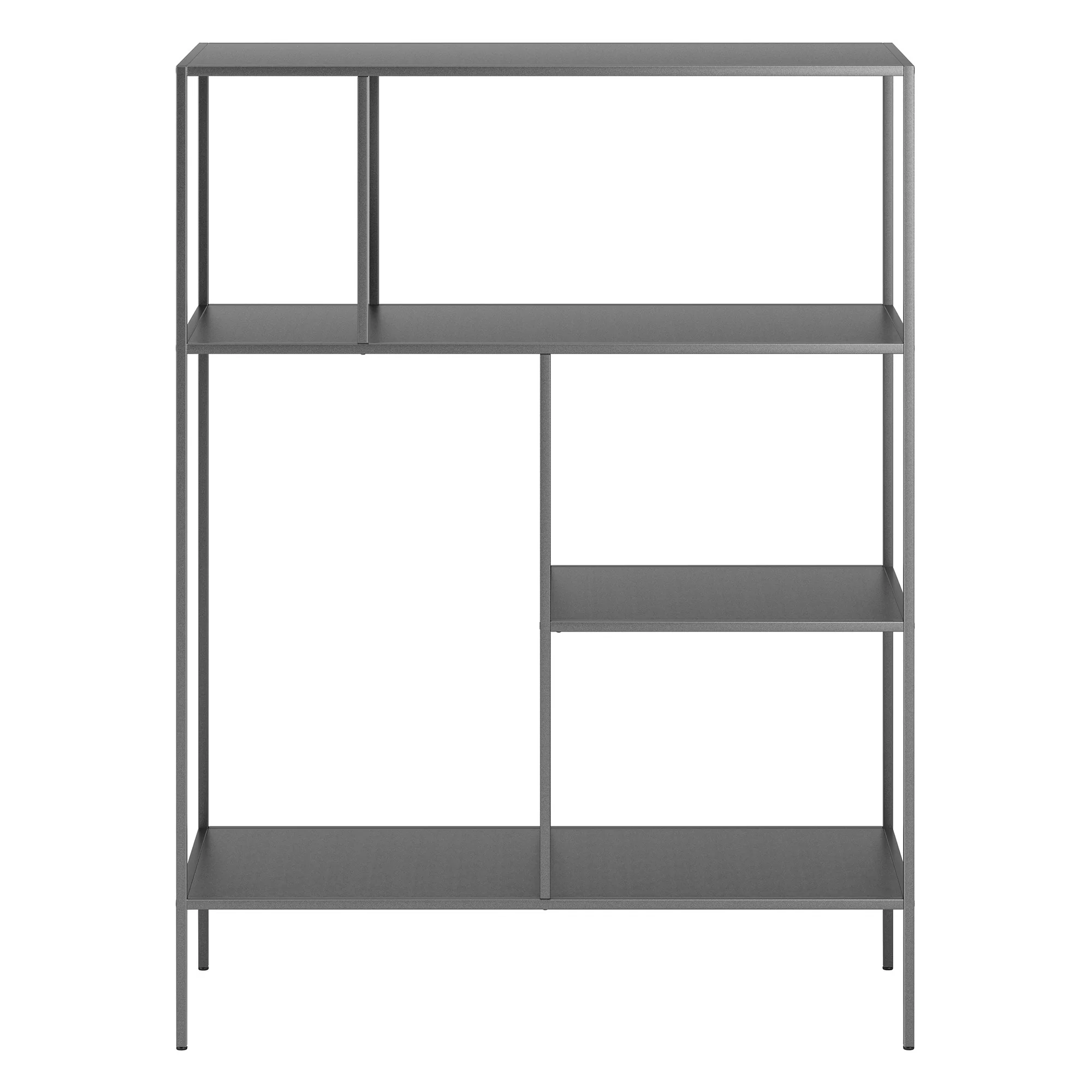 Gray Metal Four Tier Double Bookcase By Homeroots - Image 2