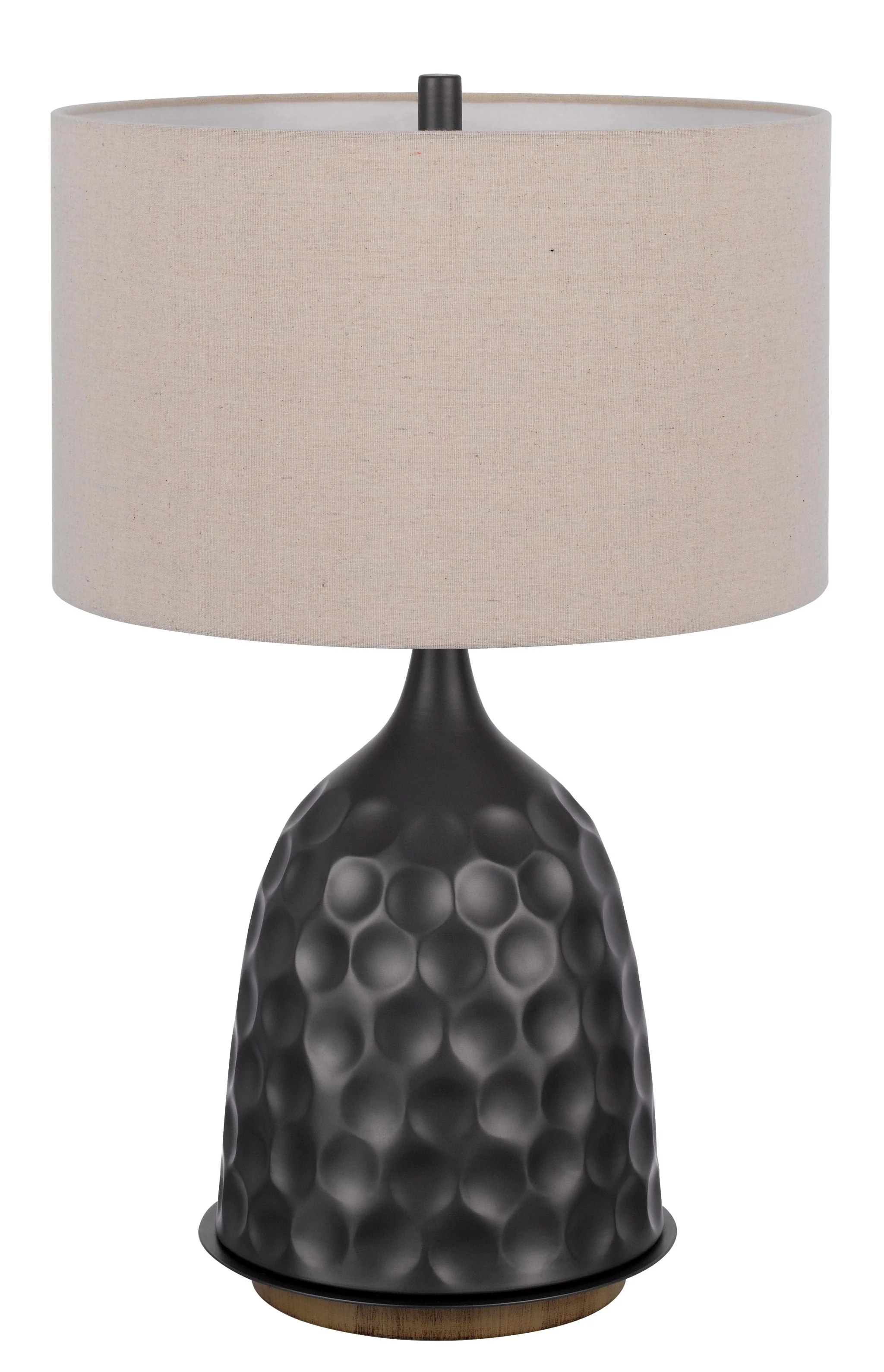 Gray Metal Table Lamp With Brown Drum Shade By Homeroots - Image 6