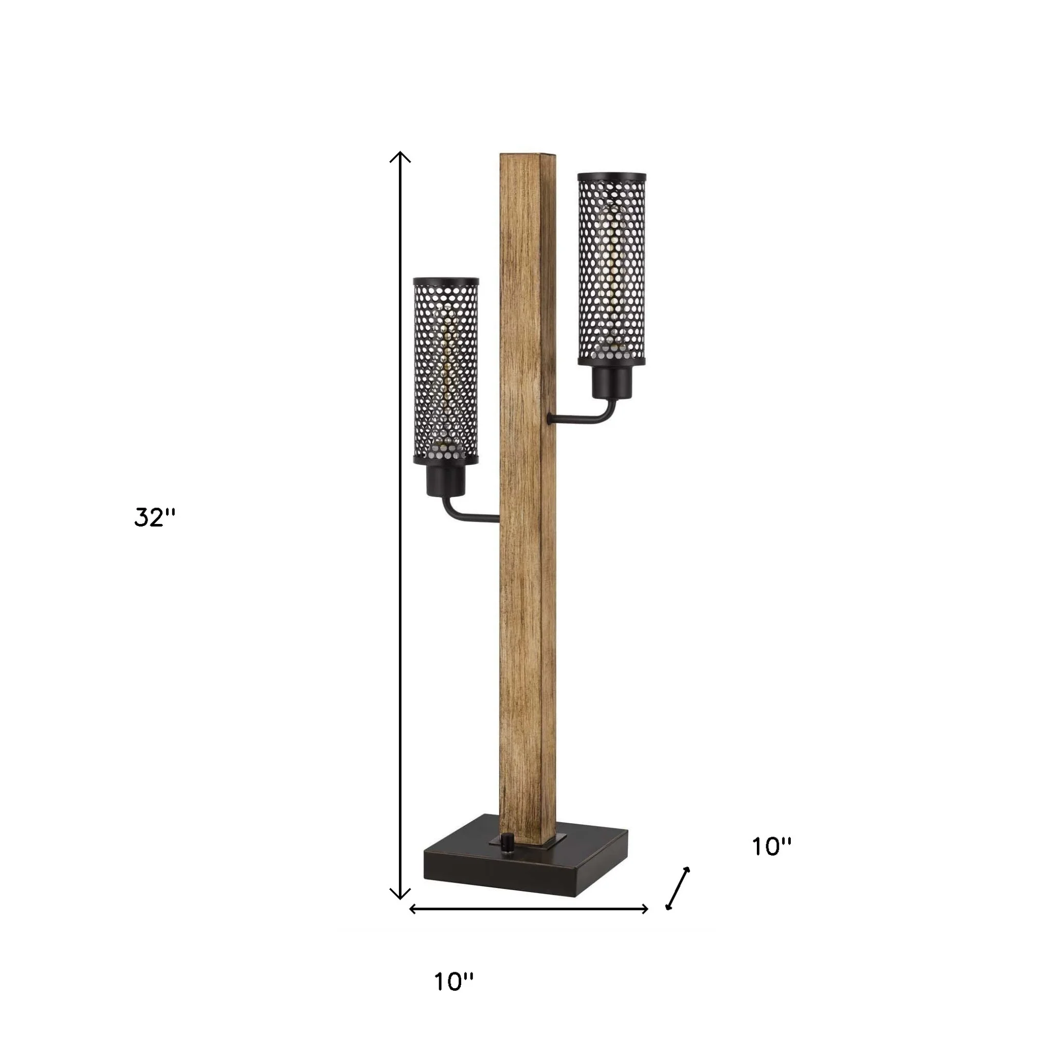 Gray Metal Two Light Table Lamp With Black Novelty Shade By Homeroots - Image 3