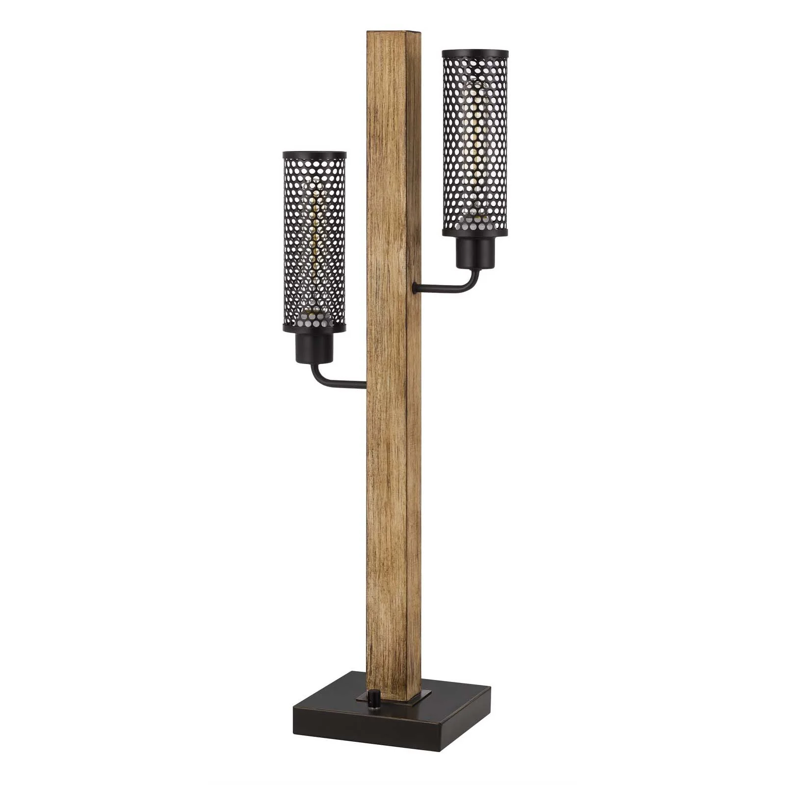 Gray Metal Two Light Table Lamp With Black Novelty Shade By Homeroots - Image 5