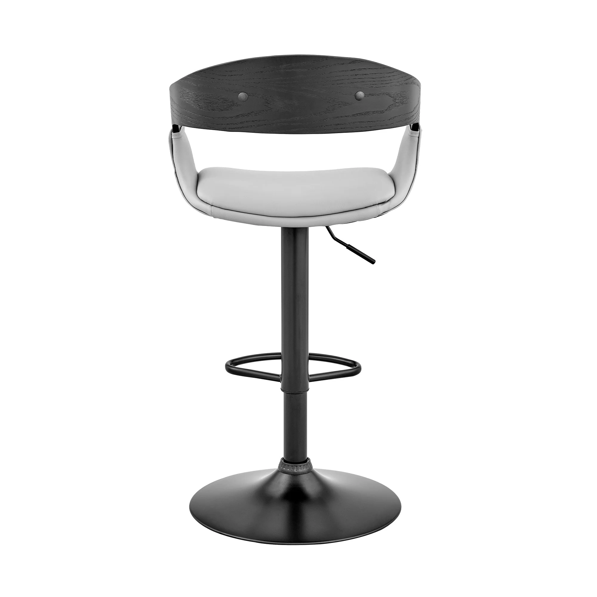 Gray Modern Upholstered & Black Base Bar Stool By Homeroots - Image 6