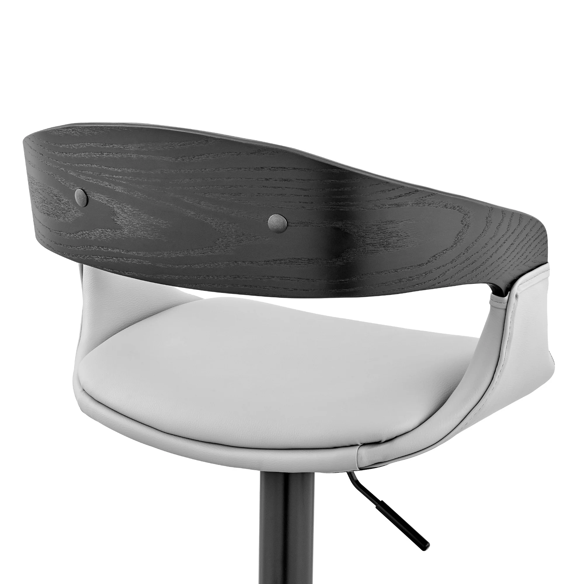 Gray Modern Upholstered & Black Base Bar Stool By Homeroots - Image 8