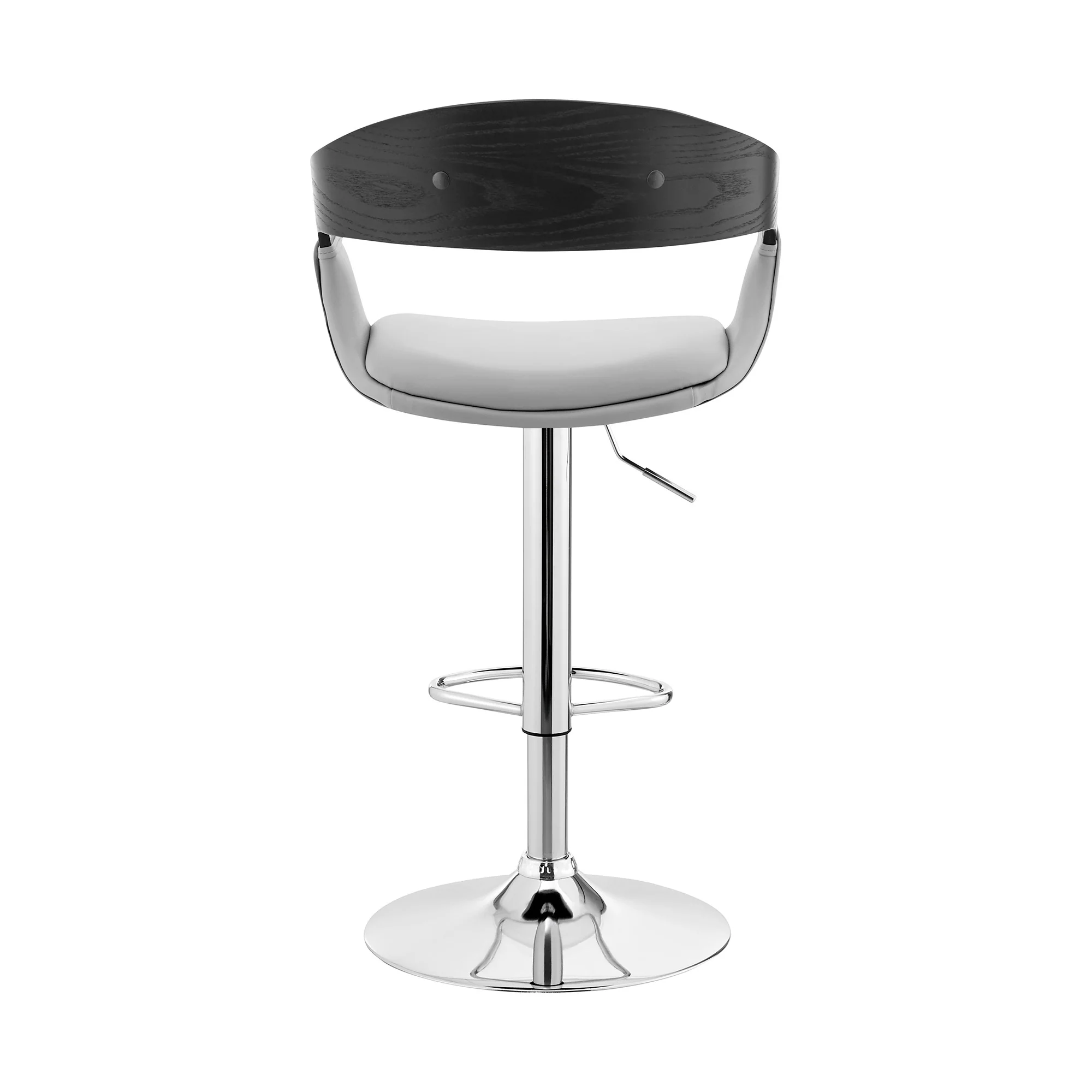 Gray Modern Upholstered & Chrome Base Bar Stool By Homeroots - Image 6