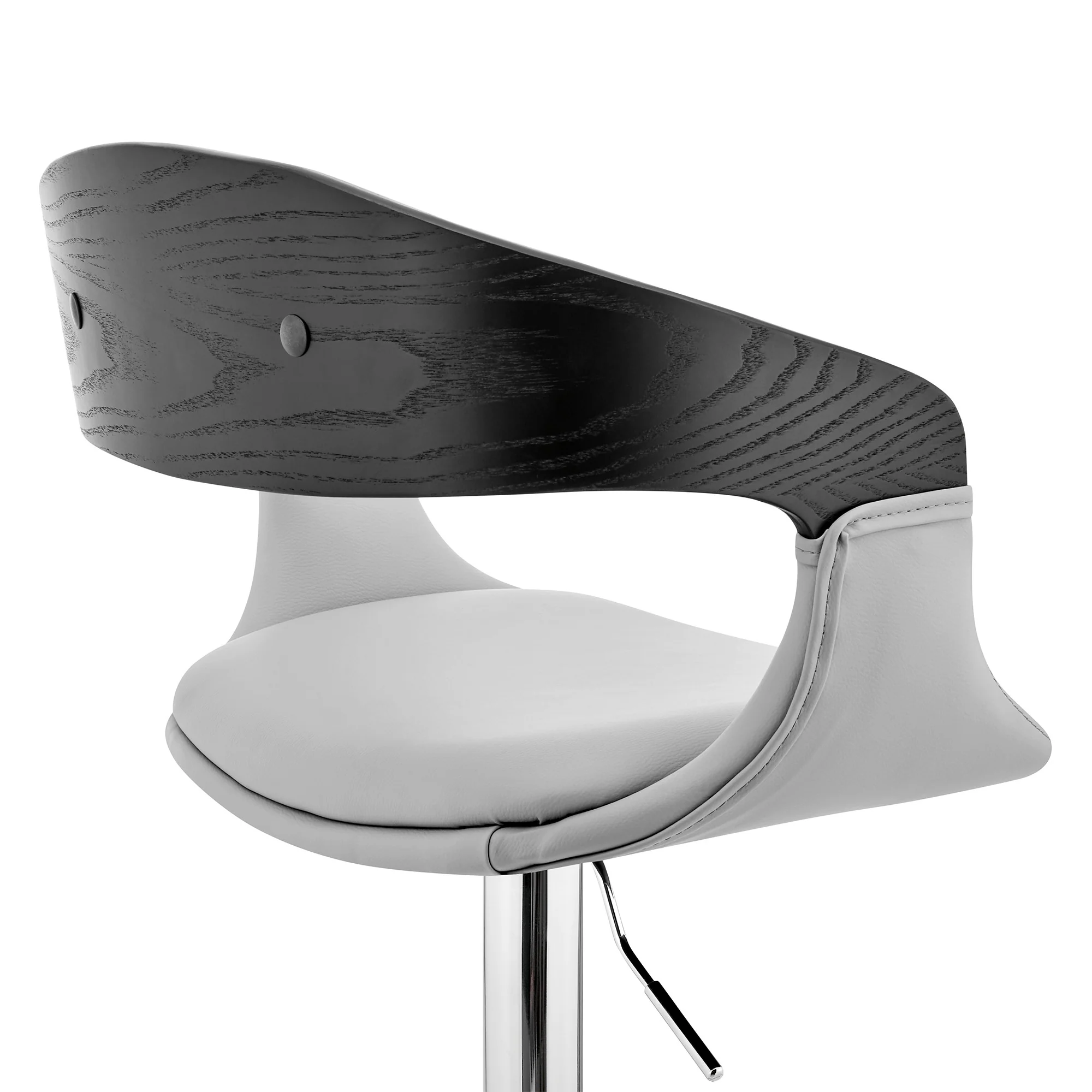 Gray Modern Upholstered & Chrome Base Bar Stool By Homeroots - Image 8
