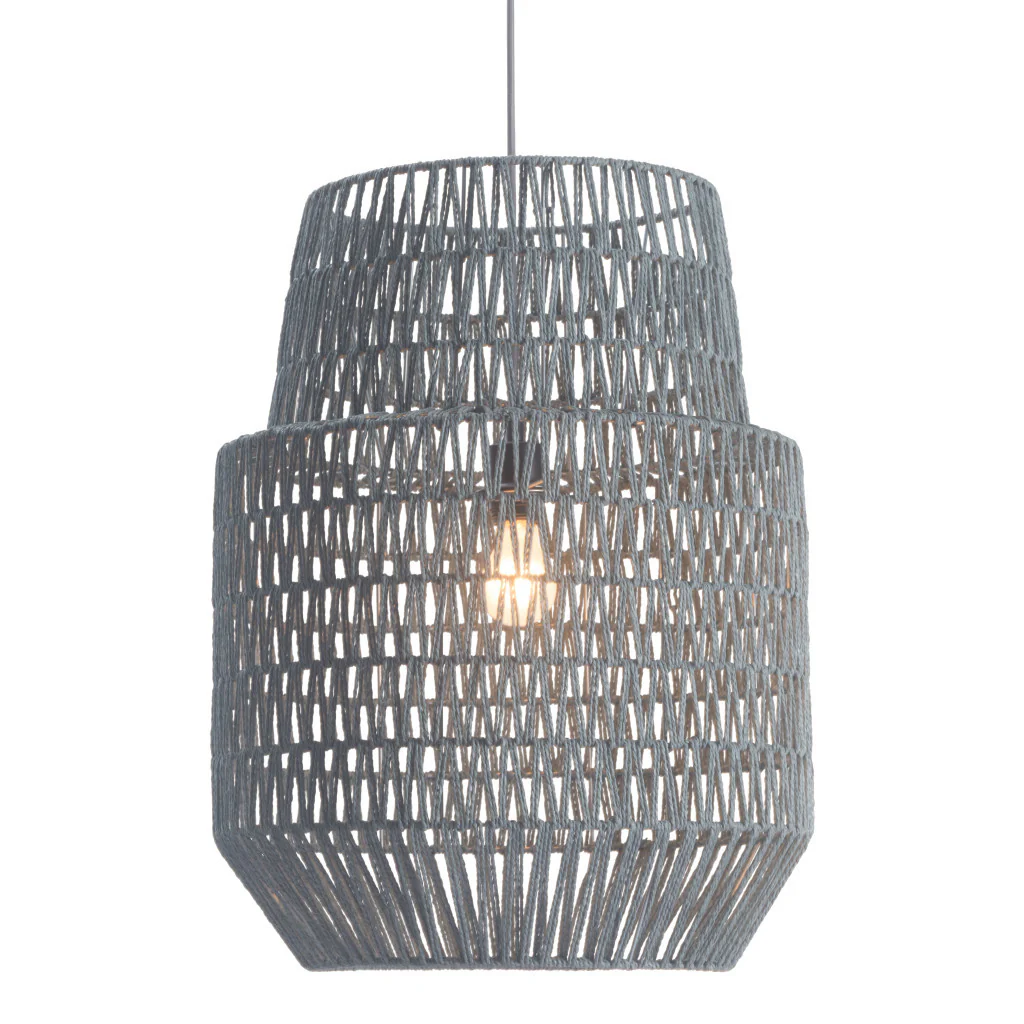Gray Night Sky Zig Zag Ceiling Lamp By Homeroots - Image 2