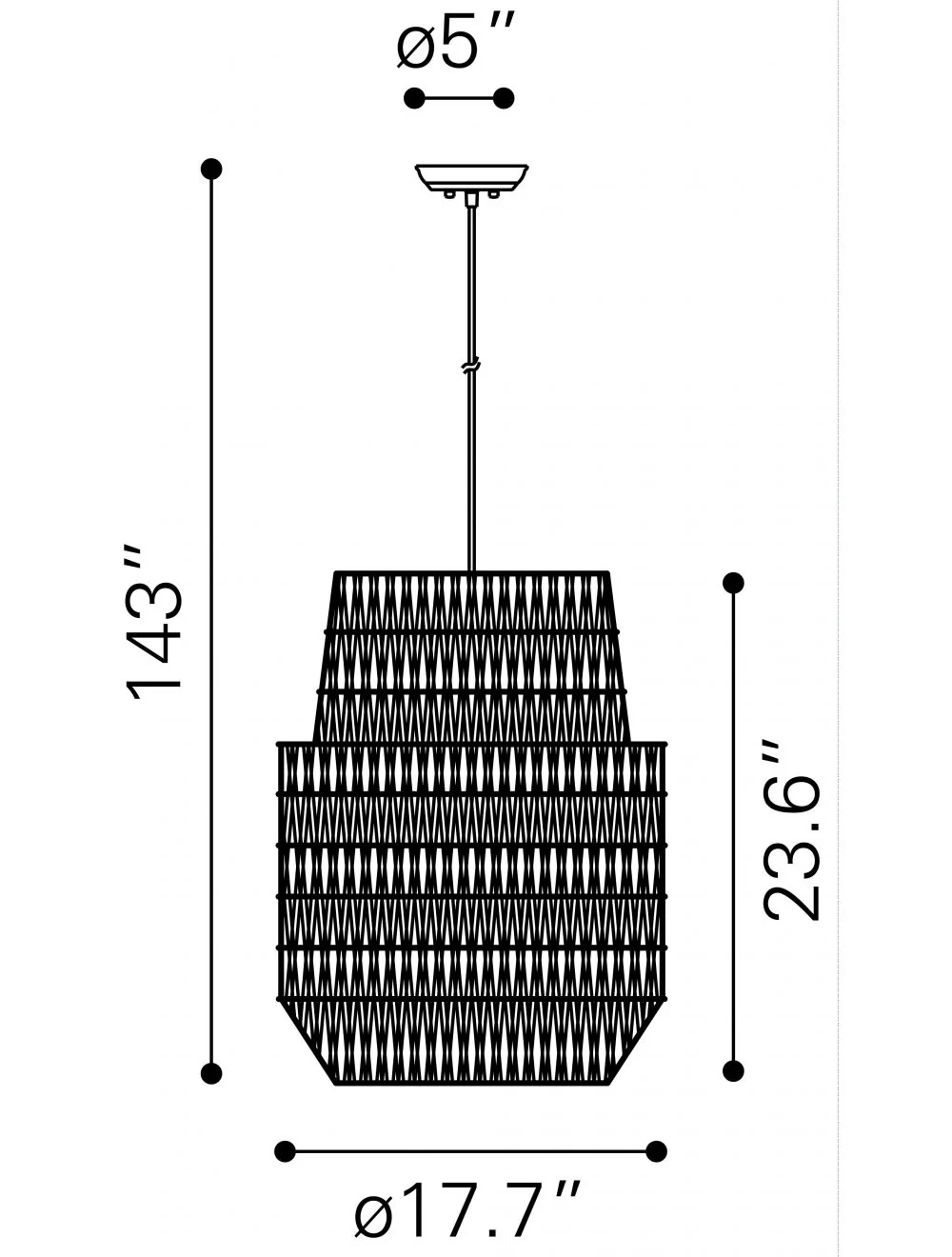 Gray Night Sky Zig Zag Ceiling Lamp By Homeroots - Image 4