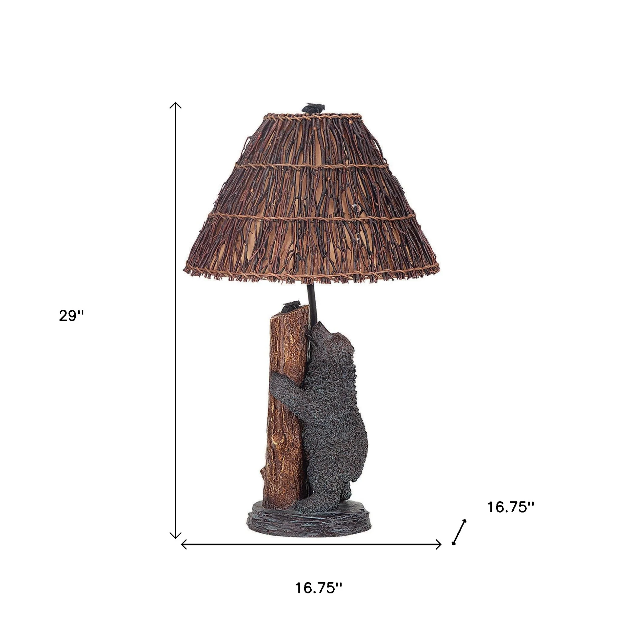 Gray Novelty Table Lamp With Brown Empire Shade By Homeroots - Image 3