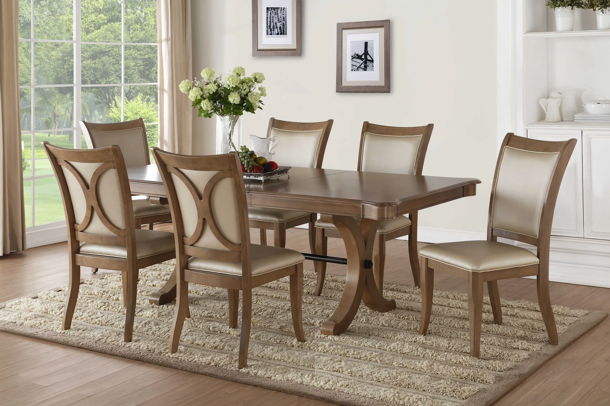 Gray Oak Dining Table By Homeroots - Image 6