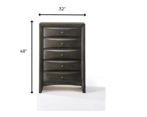 Gray Oak Rubber Wood Chest By Homeroots - Image 6