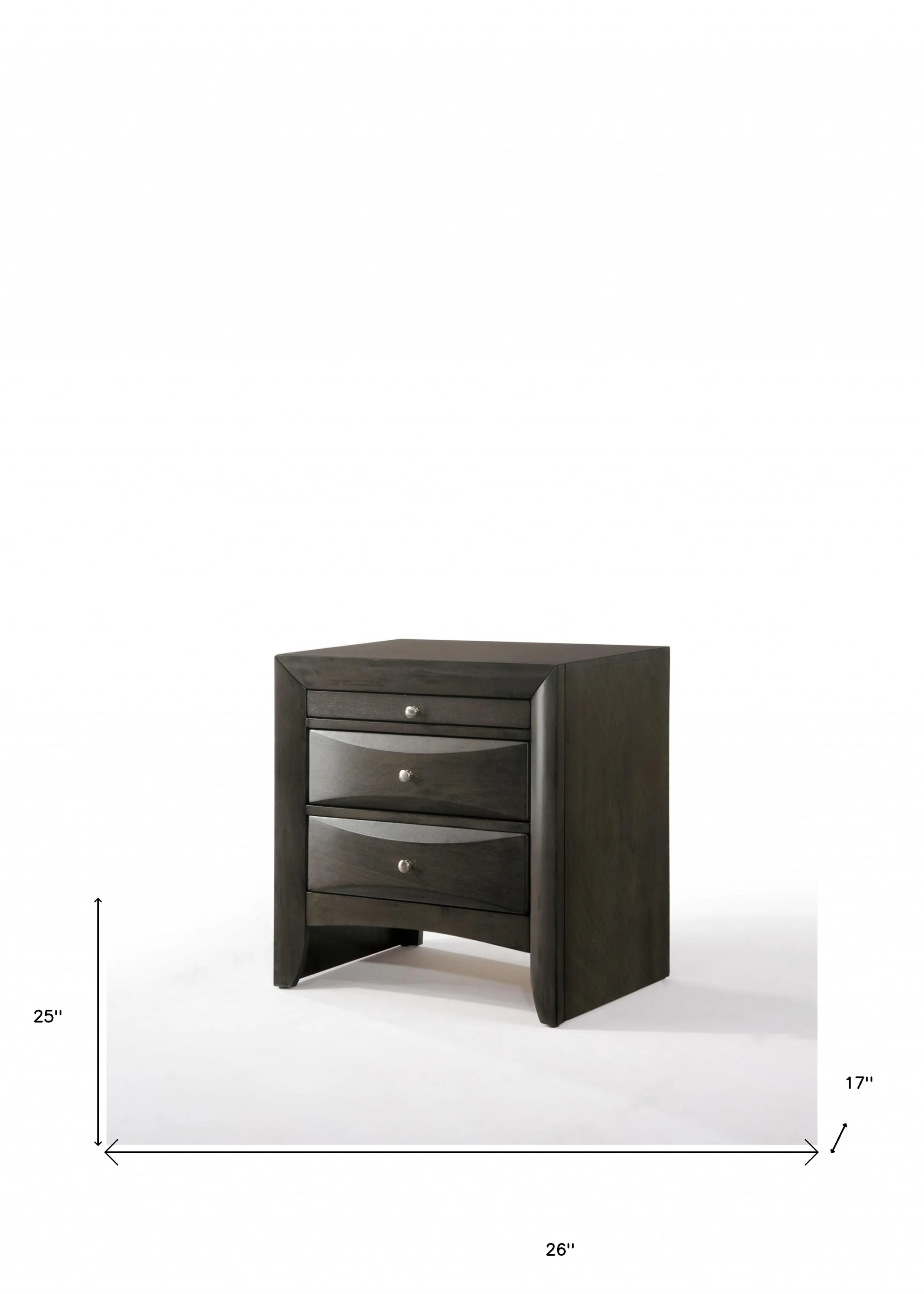 Gray Oak Rubber Wood Nightstand By Homeroots - Image 5