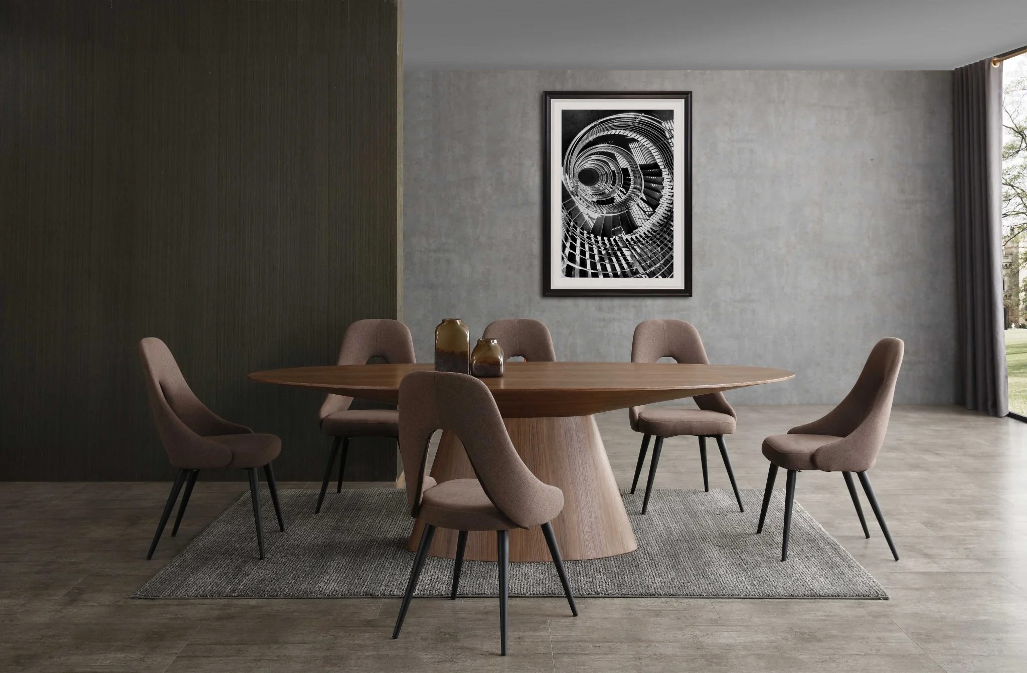 Gray Oak Veneer Oval Dining Table By Homeroots - Image 11
