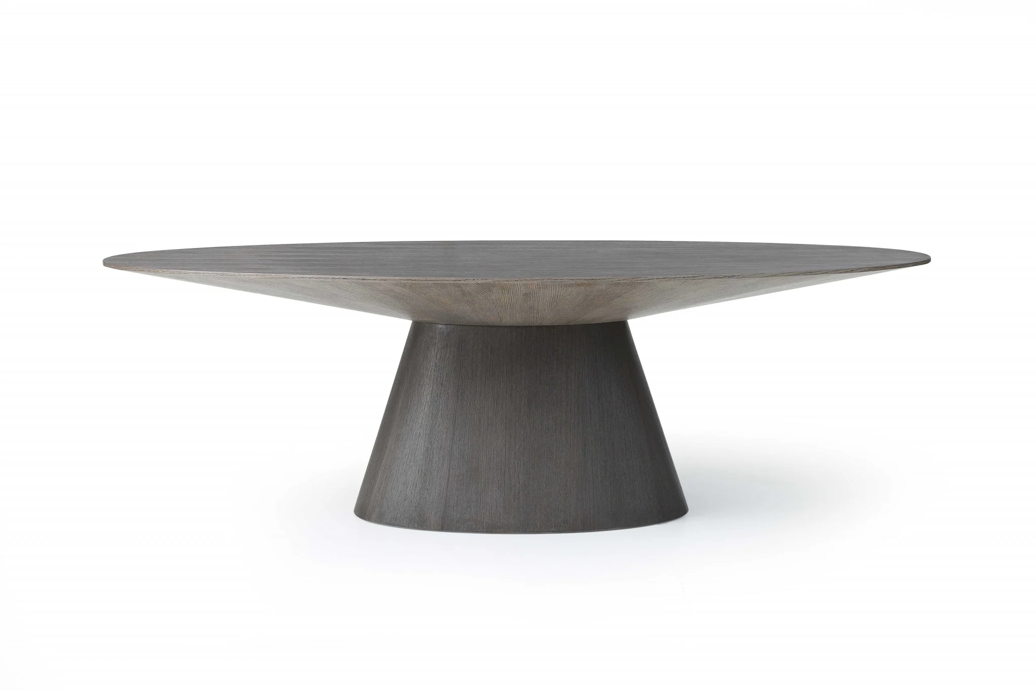 Gray Oak Veneer Oval Dining Table By Homeroots - Image 2