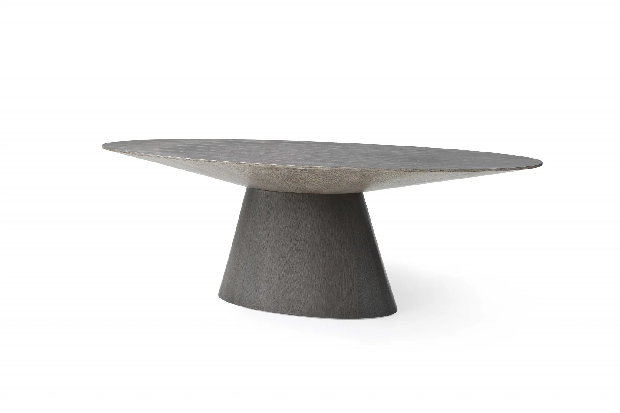 Gray Oak Veneer Oval Dining Table By Homeroots - Image 3