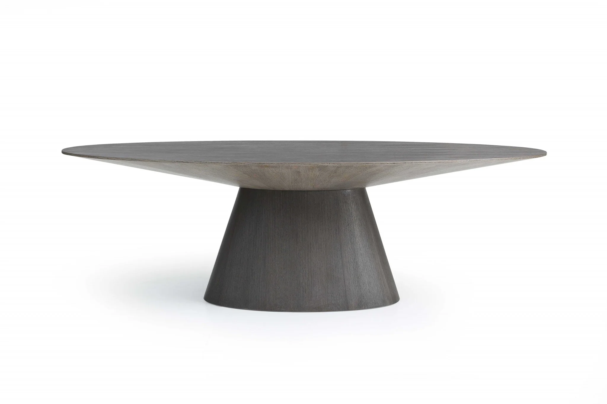 Gray Oak Veneer Oval Dining Table By Homeroots - Image 4