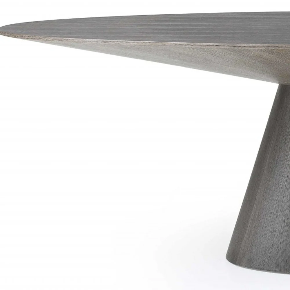Gray Oak Veneer Oval Dining Table By Homeroots - Image 5