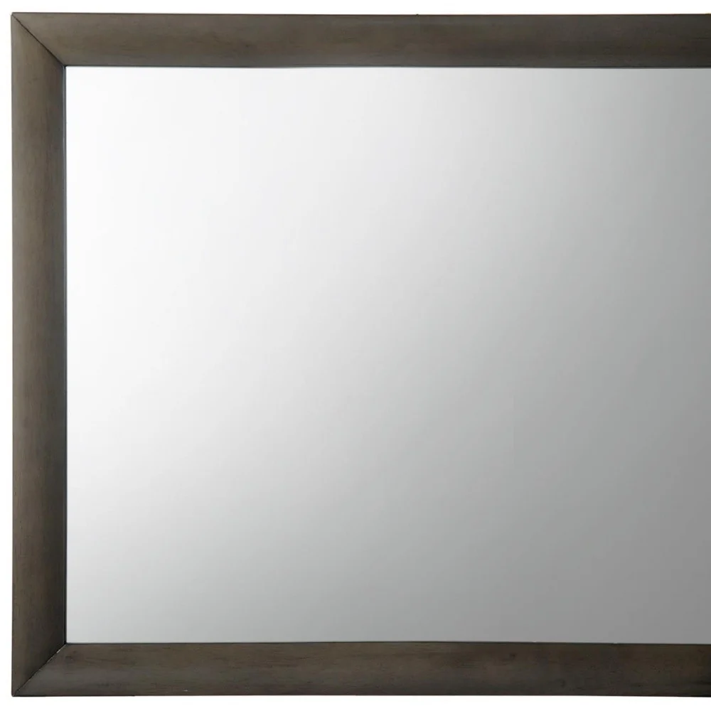 Gray Oak Wooden Rectangular Mirror By Homeroots - Image 5