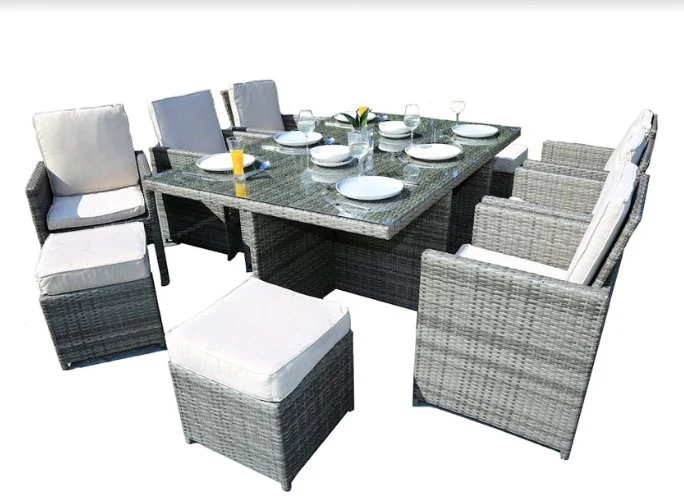 Gray Piece Outdoor Dining Set with Cushions By Homeroots - Image 2