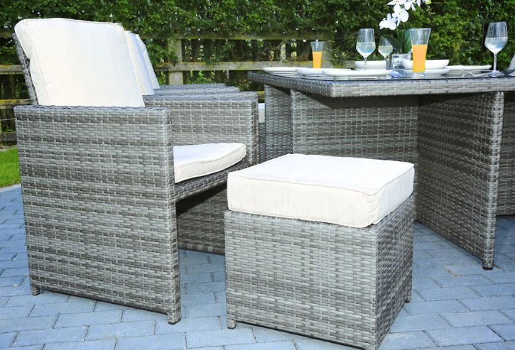 Gray Piece Outdoor Dining Set with Cushions By Homeroots - Image 3