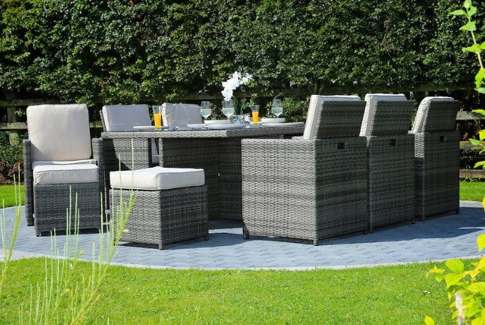 Gray Piece Outdoor Dining Set with Cushions By Homeroots - Image 4