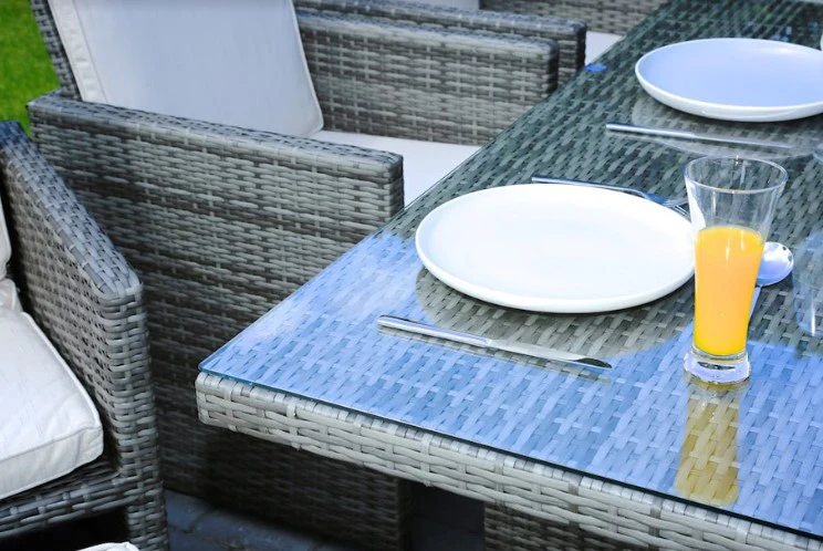 Gray Piece Outdoor Dining Set with Cushions By Homeroots - Image 6