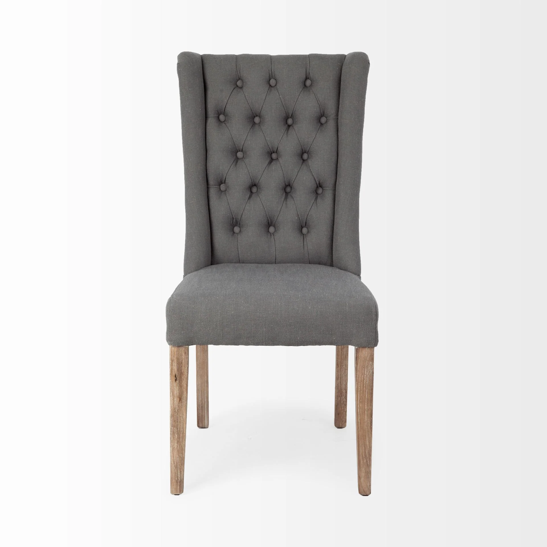 Gray Plush Linen Covering With Ash Solid Wood Base Dining Chair By Homeroots - Image 2