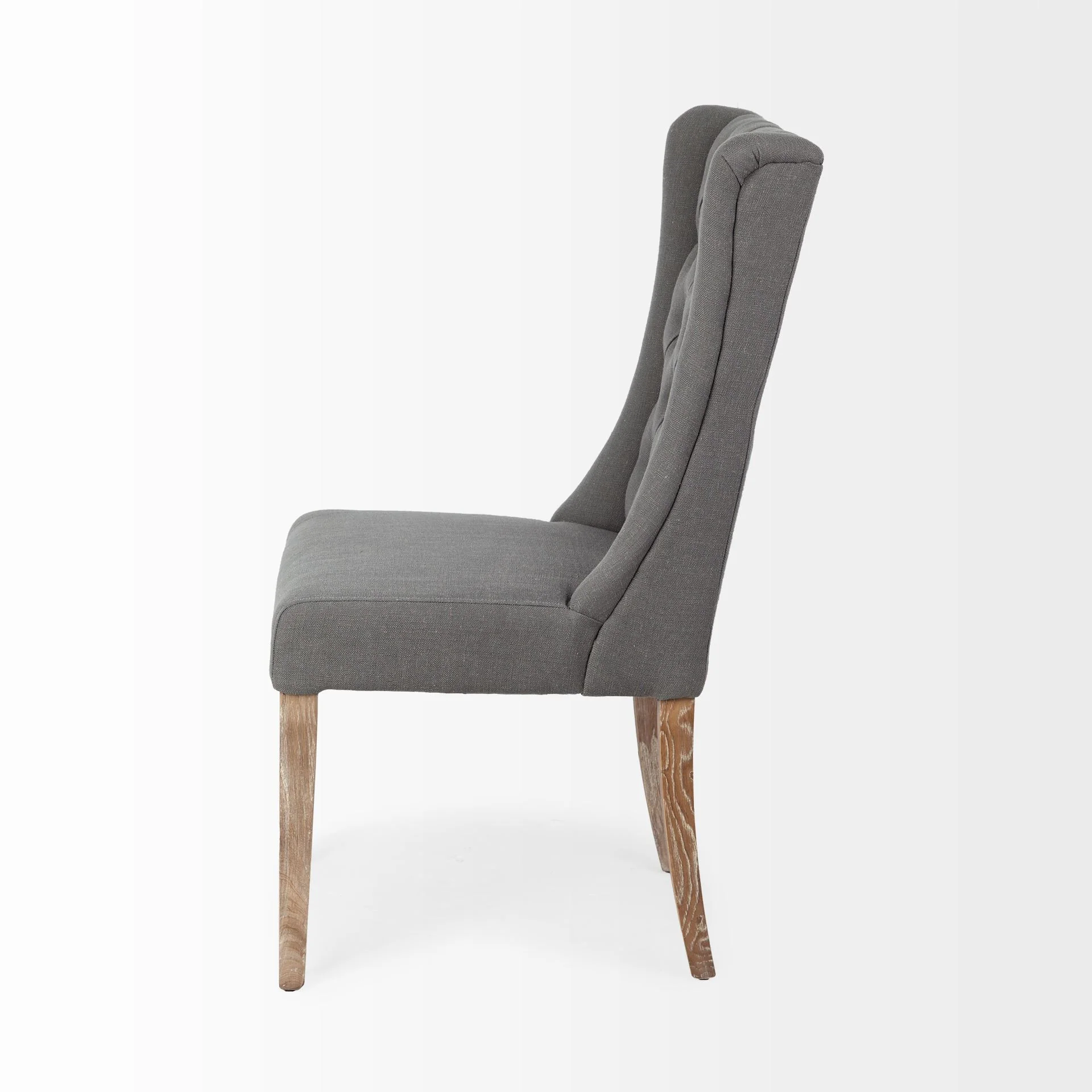 Gray Plush Linen Covering With Ash Solid Wood Base Dining Chair By Homeroots - Image 3