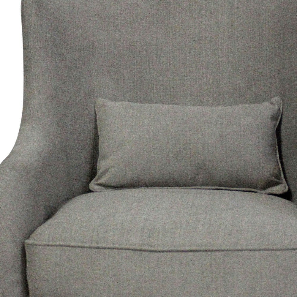 Gray Polyester Blend Solid Color Swivel Arm Chair By Homeroots - Image 5