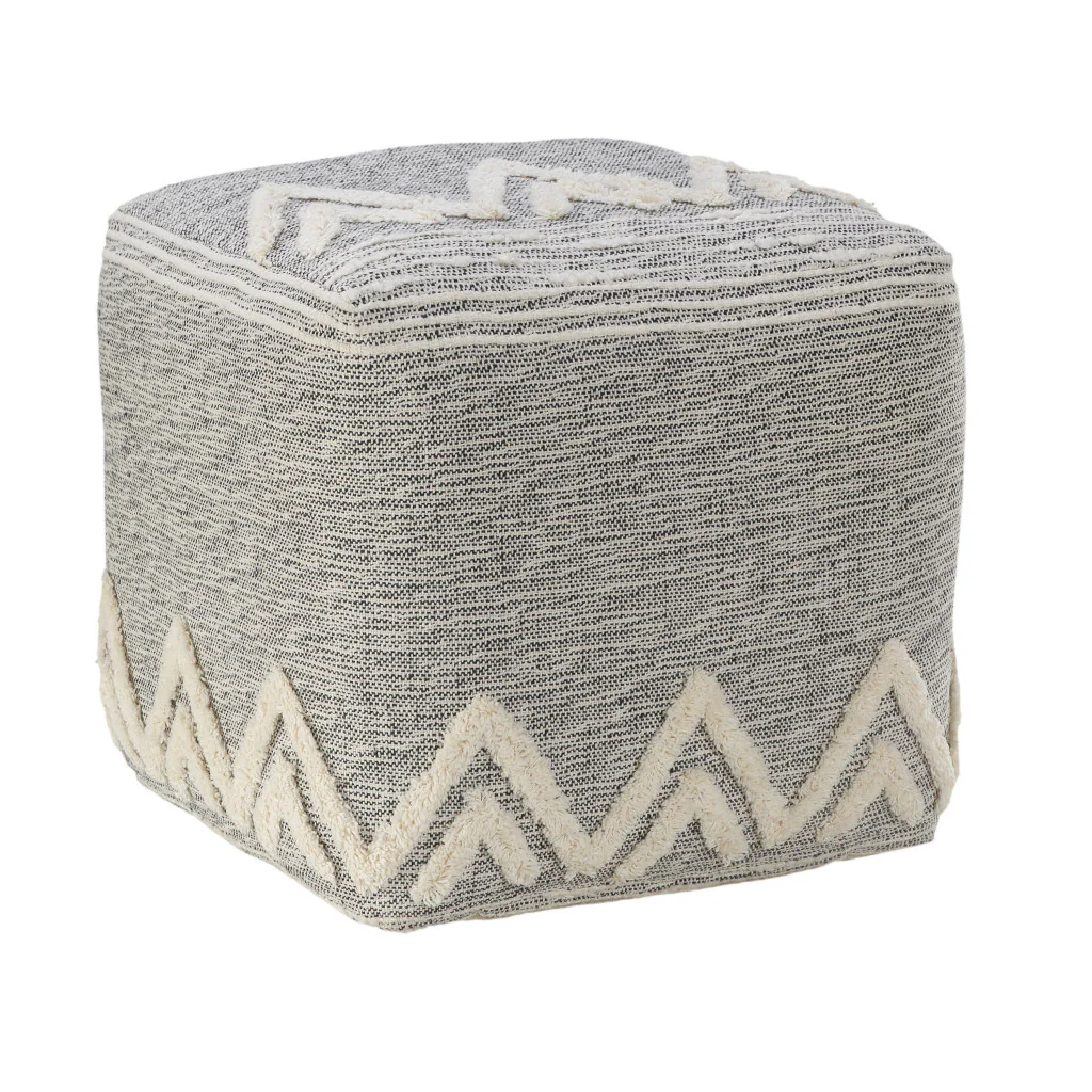 Gray Polyester Ottoman By Homeroots - Image 4