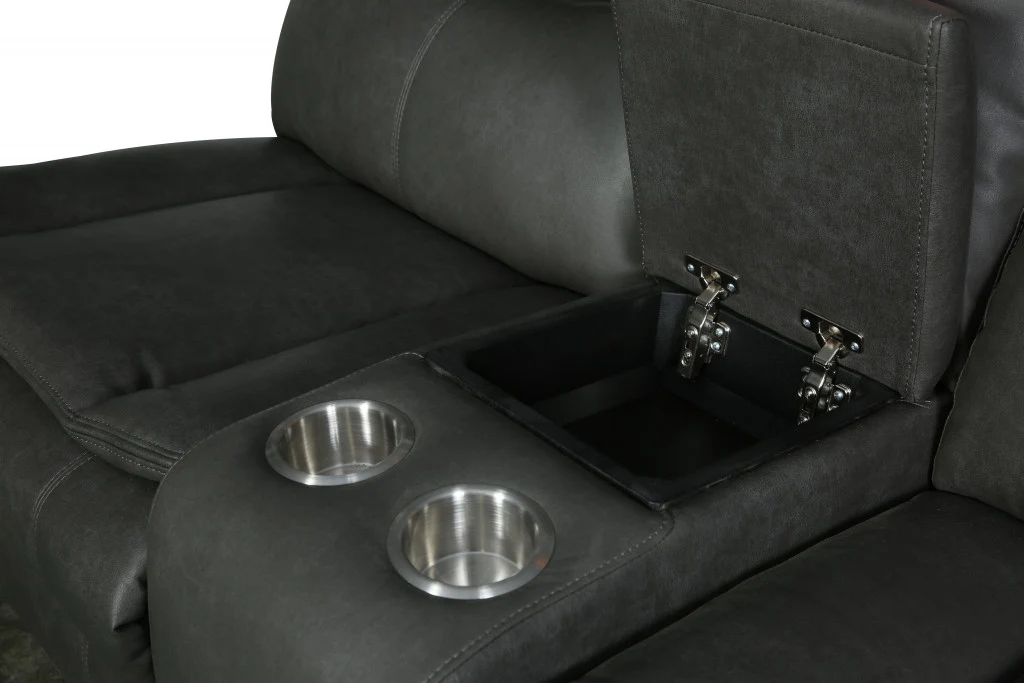 Gray Reclining Sectional By Homeroots - Image 4
