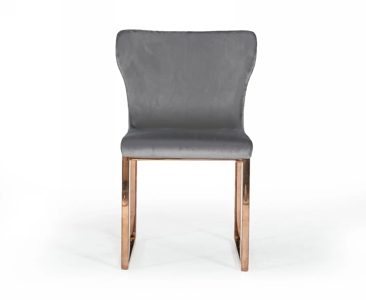 Gray Rosegold Velvet Dining Chair By Homeroots - Image 2