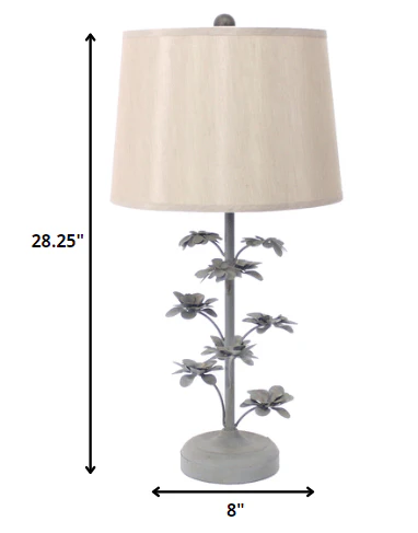 Gray Rustic Flowering Tree - Table Lamp By Homeroots - Image 5