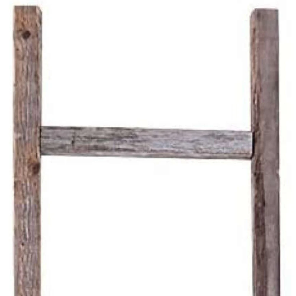 Gray Rustic Seven Step Wood Ladder Shelf By Homeroots - Image 4