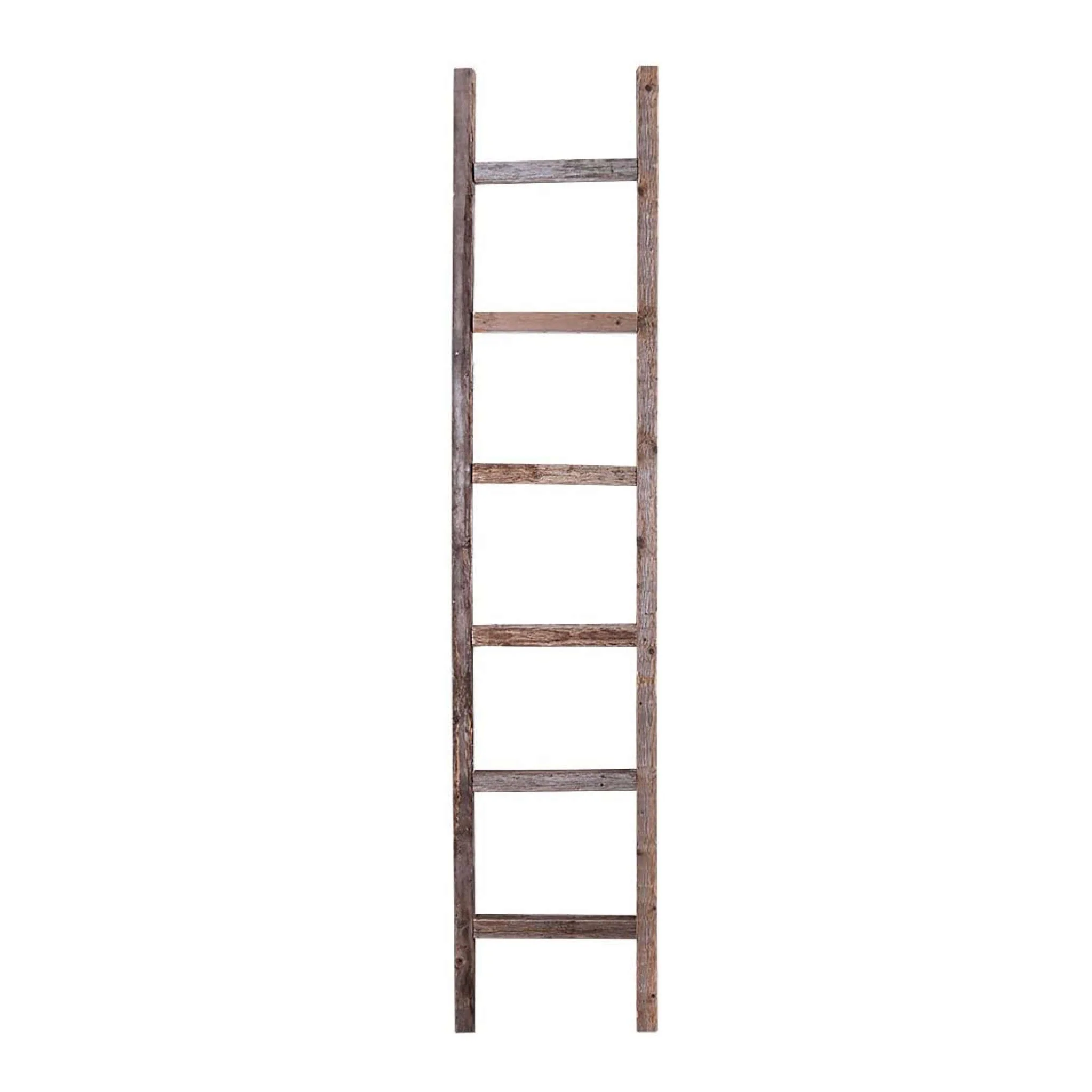 Gray Rustic Seven Step Wood Ladder Shelf By Homeroots - Image 6
