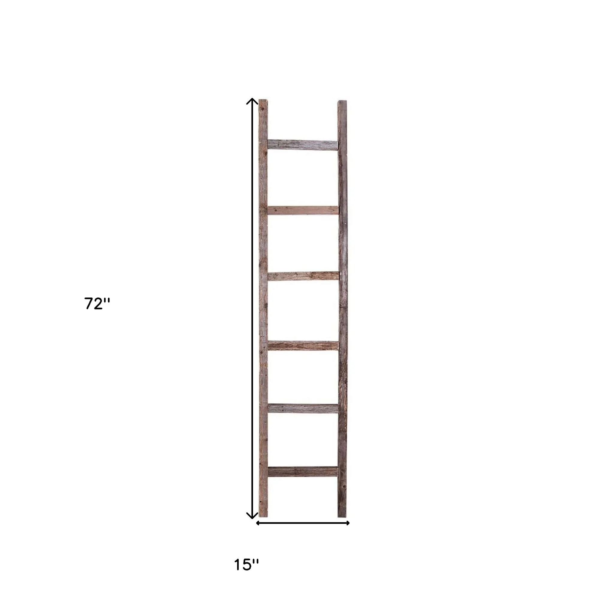 Gray Rustic Seven Step Wood Ladder Shelf By Homeroots - Image 7