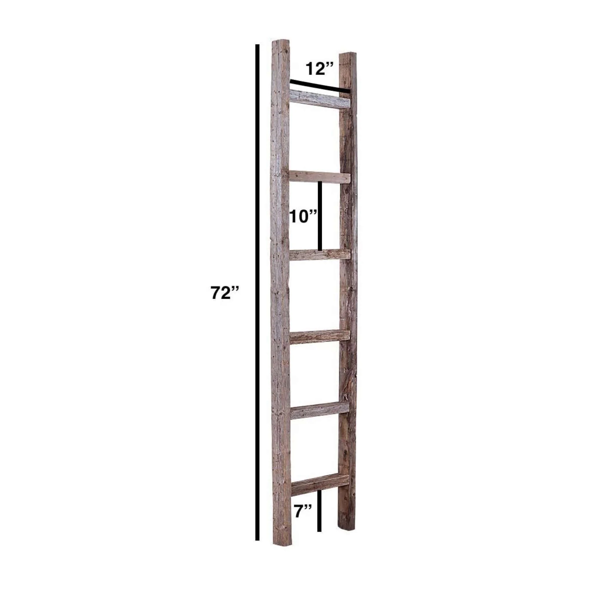 Gray Rustic Seven Step Wood Ladder Shelf By Homeroots - Image 8