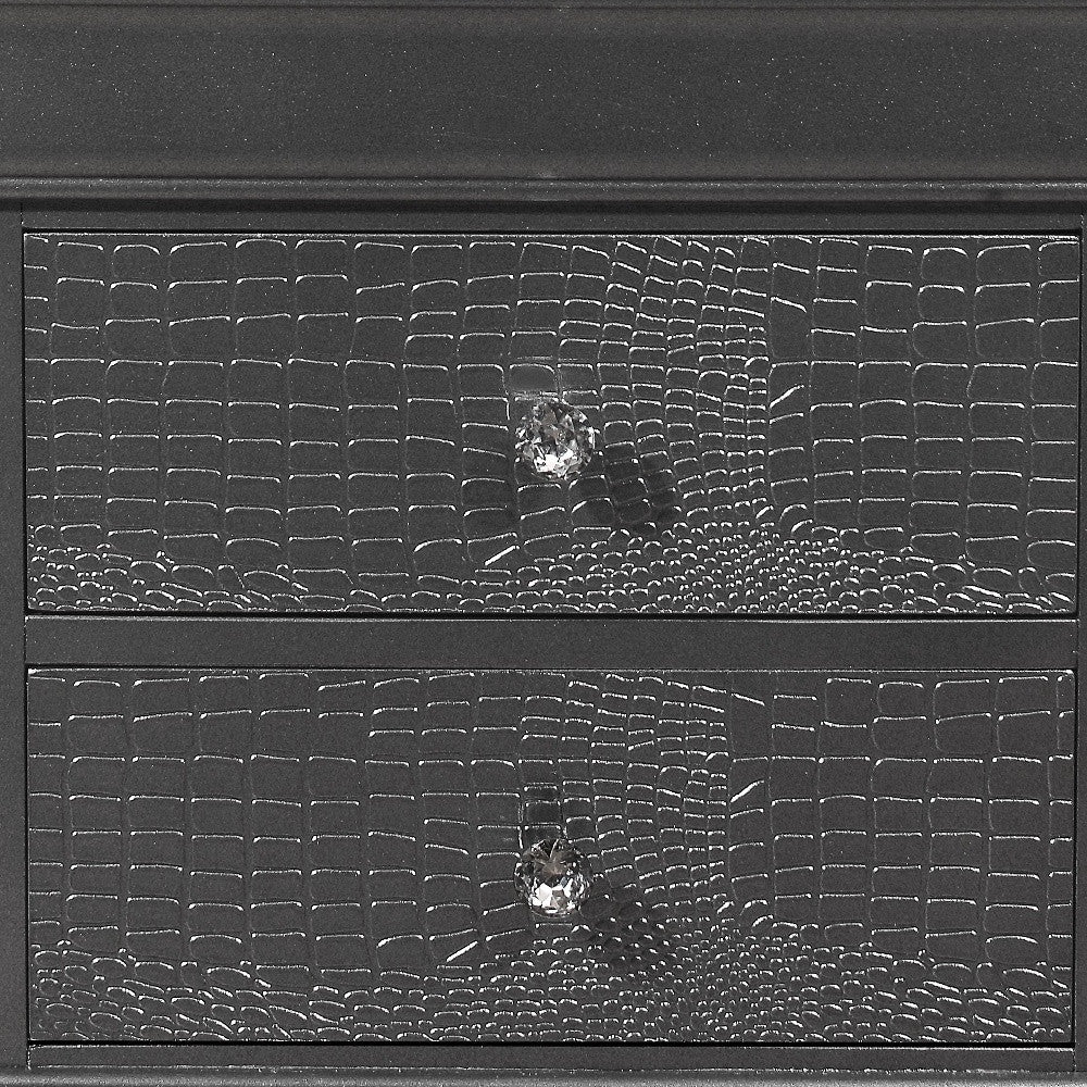 Gray Shagreen Two Drawer Solid Wood Nightstand By Homeroots - Image 5