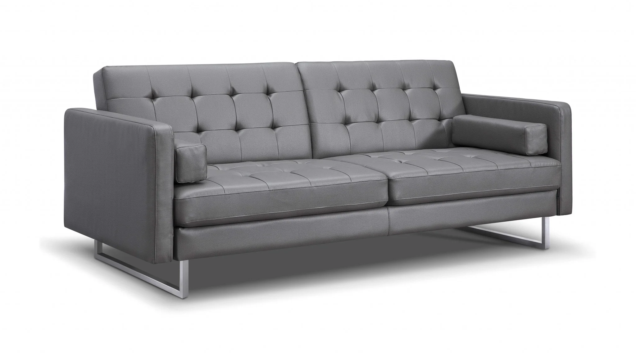 Gray Sofa Bed with Stainless Steel Legs By Homeroots - Image 2
