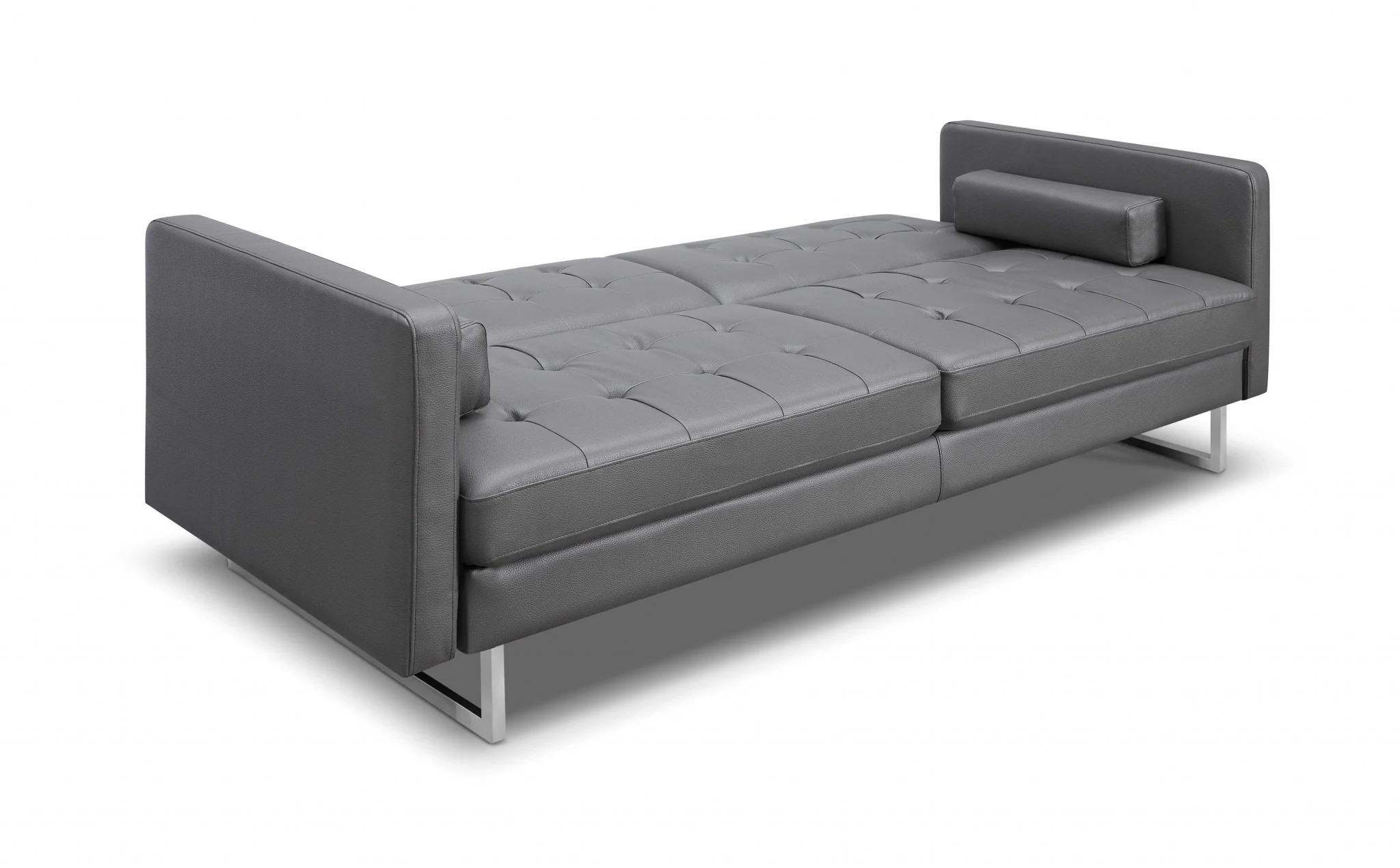 Gray Sofa Bed with Stainless Steel Legs By Homeroots - Image 3