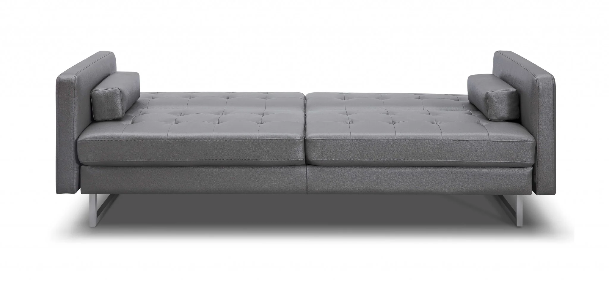 Gray Sofa Bed with Stainless Steel Legs By Homeroots - Image 4