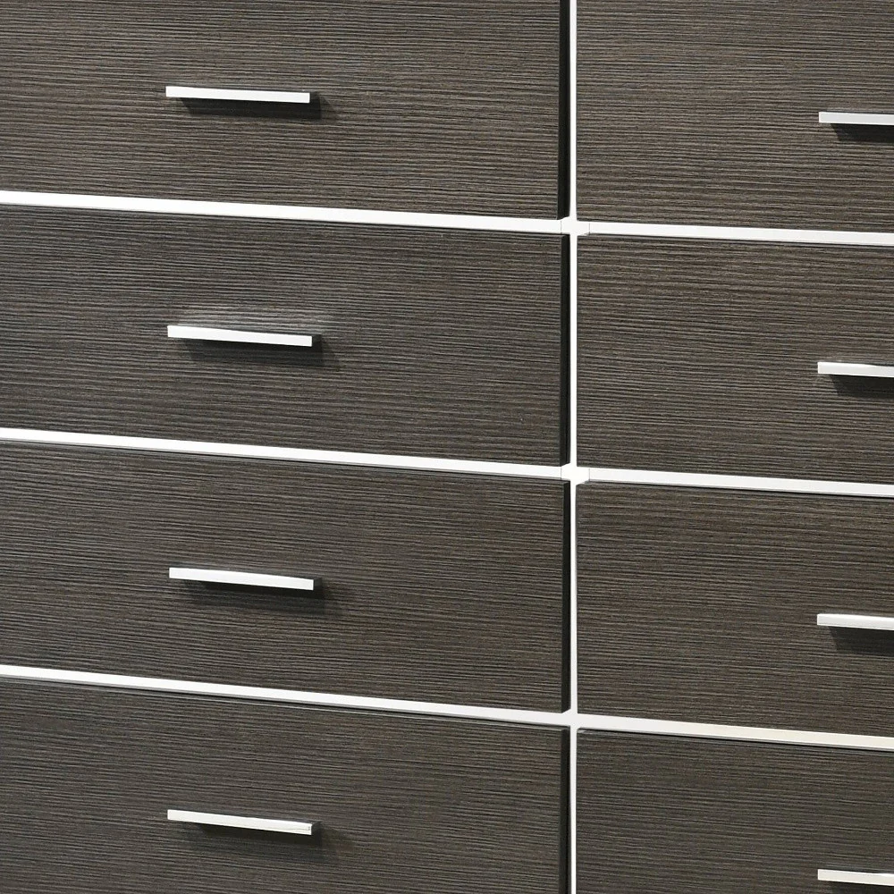 Gray Solid and Manufactured Wood Eight Drawer Double Dresser By Homeroots - Image 7