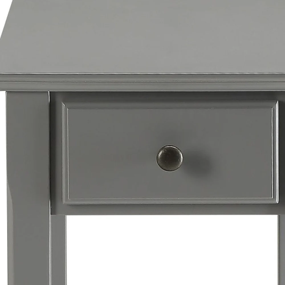 Gray Solid and Manufactured Wood End Table By Homeroots - Image 3