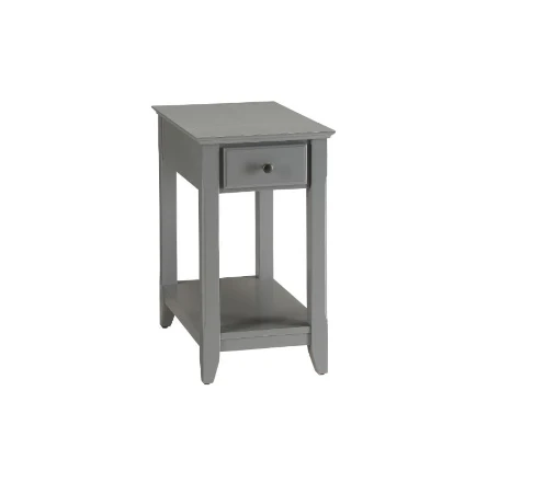 Gray Solid and Manufactured Wood End Table By Homeroots - Image 4