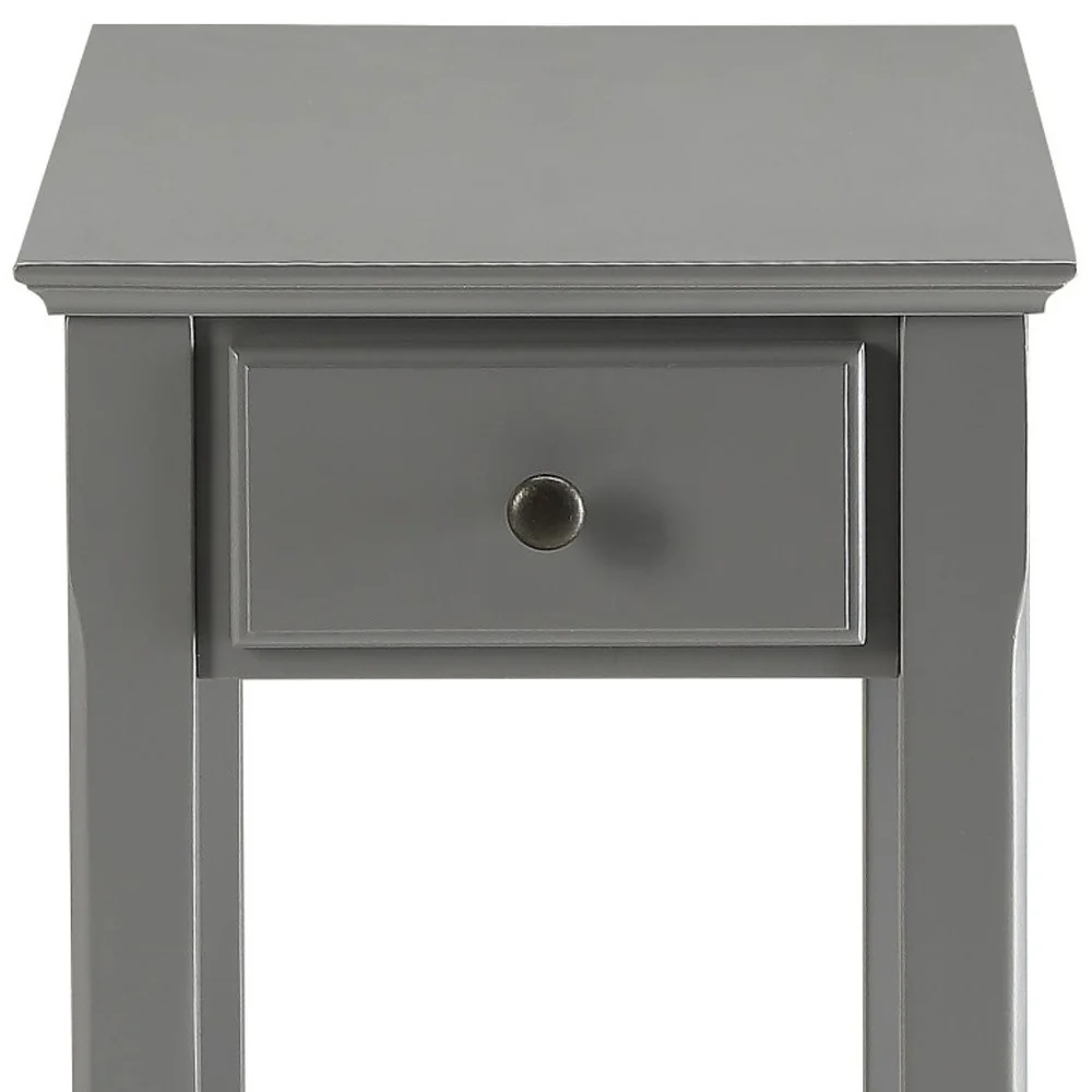 Gray Solid and Manufactured Wood End Table By Homeroots - Image 7
